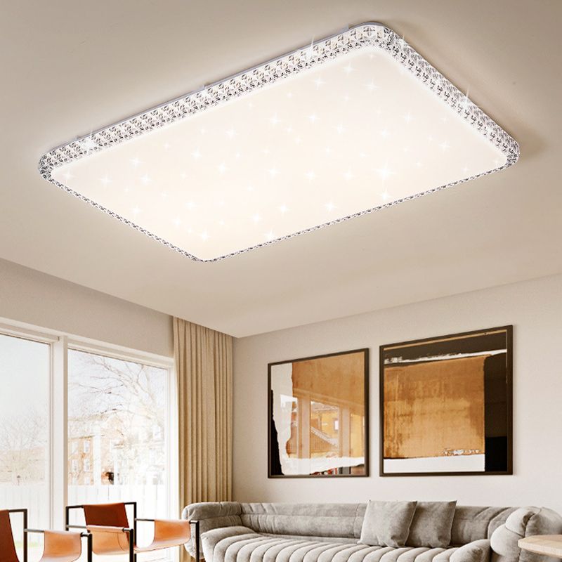 Contemporary Ceiling Light White LED Flush Mount Light for Living Room