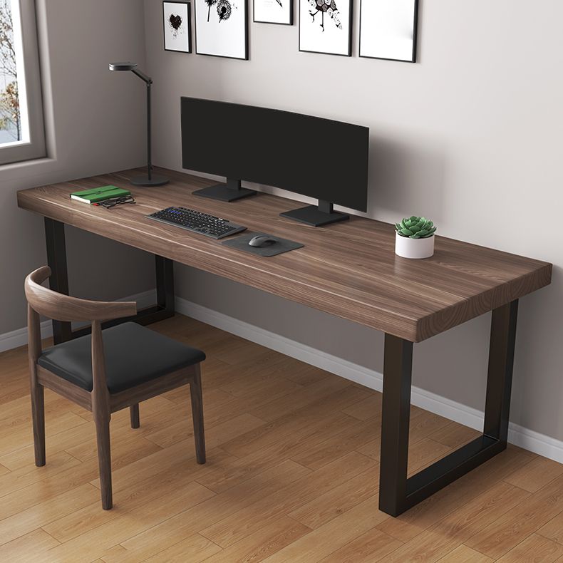 Contemporary Pine Wood Writing Desk Bedroom Office Desk with Black Legs