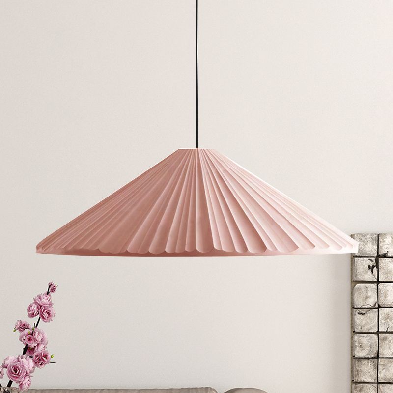 Nordic Style Fold Cone Pendant Light 1 Head Resin Hanging Light for Cafe Restaurant