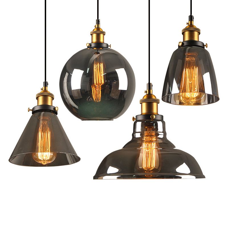 Classic Industrial Style Pendant Light Glass 1 Light Pendant Light Kit