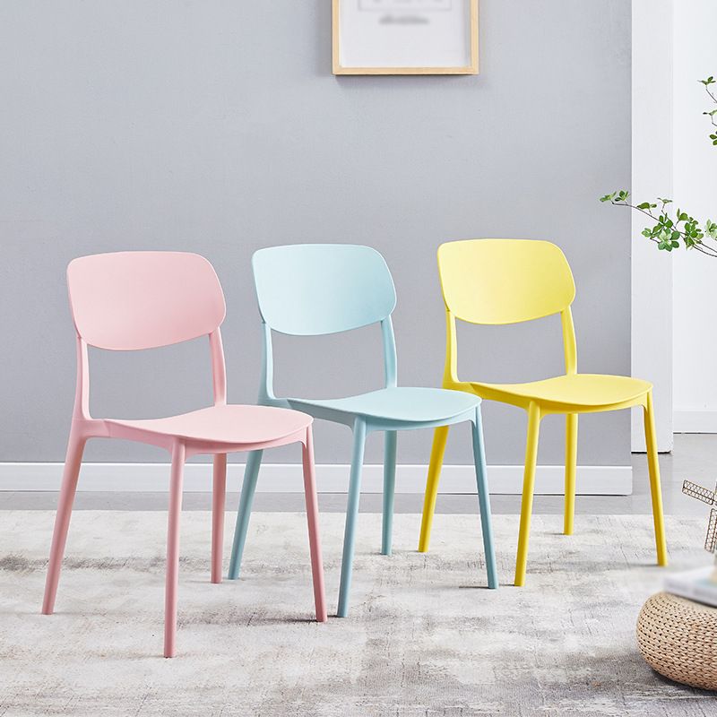 Plastic Scandinavian Dining Kitchen Room Chair Open Back Side Chair