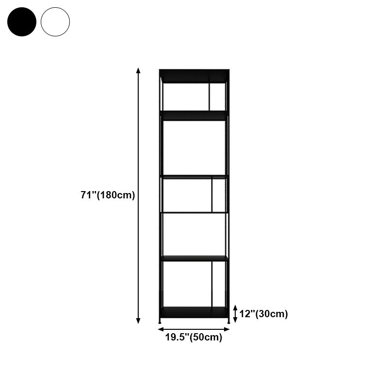 Open Metal Bookcase Modern Book Shelf with Rectangular Shelves