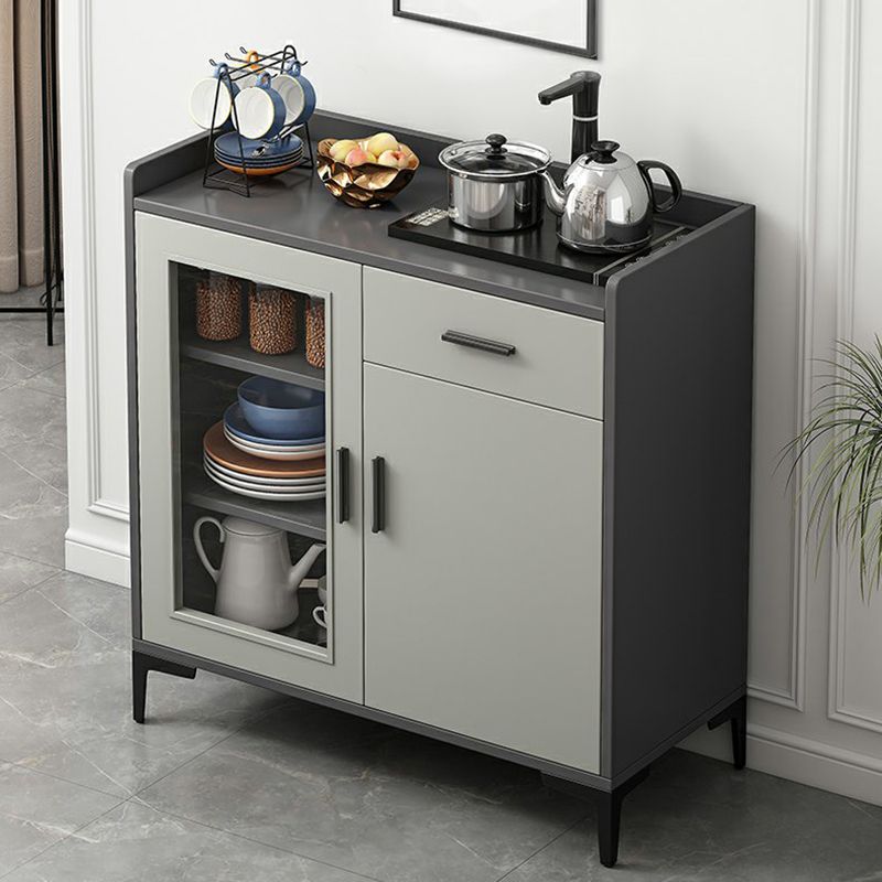 Modern Style Dining Server Gray Colour Engineered Wood Server with 1 Drawer