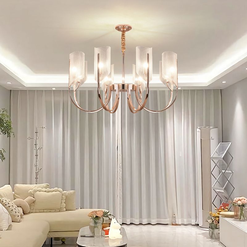 Postmodern Metal Acrylique Chandelier Lighting Assemblées Gold Hanging Chandelier