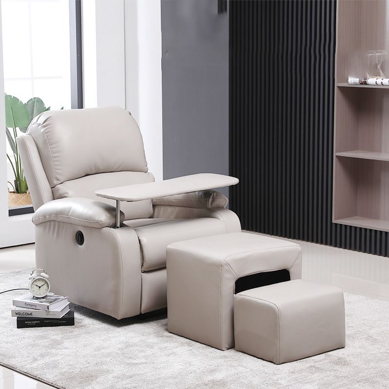 Contemporary Standard Recliner Solid Color Faux Leather Recliner Chair