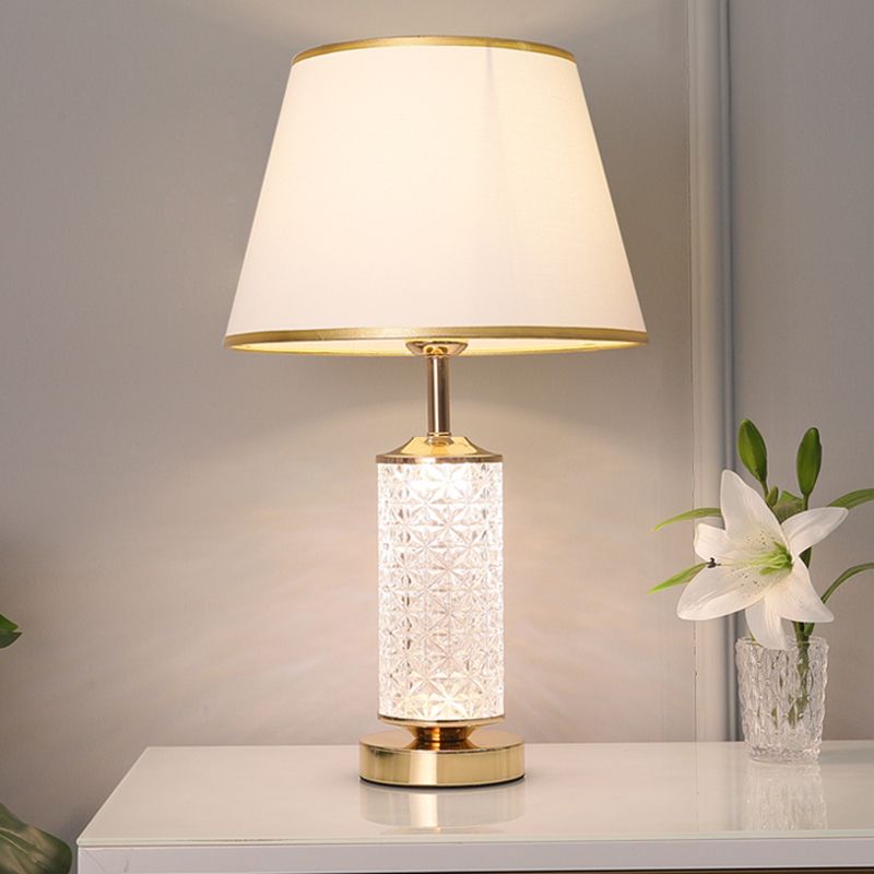 1-Light Table Light Contemporary Gold Glass Table Lamp for Living Room