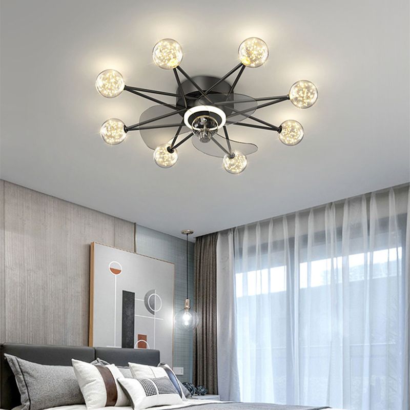 Nordic Style Ceiling Fan Lamp 6th Gears Adjustment Ceiling Fan Light for Living Room