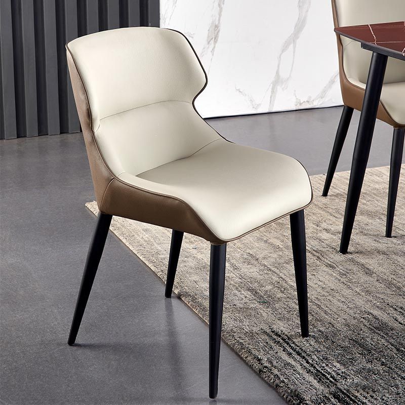 Modern Style Dining Chair Arm Chair with Metal Legs for Kitchen