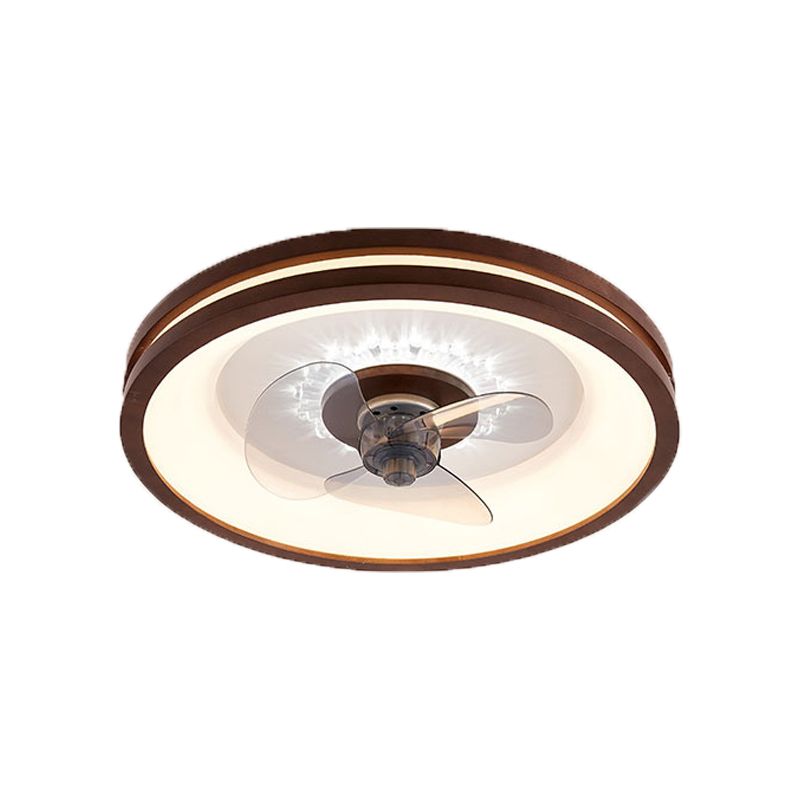 Lámpara de ventilador de techo redondo nórdico LED de madera natural LED SEMI FLUSH MONTING Lighture