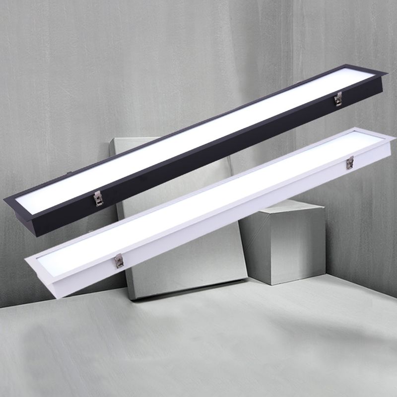 Rectangle Shape LED Ceiling Lamp Modern Aluminium 1 Light Flush Mount for Aisle