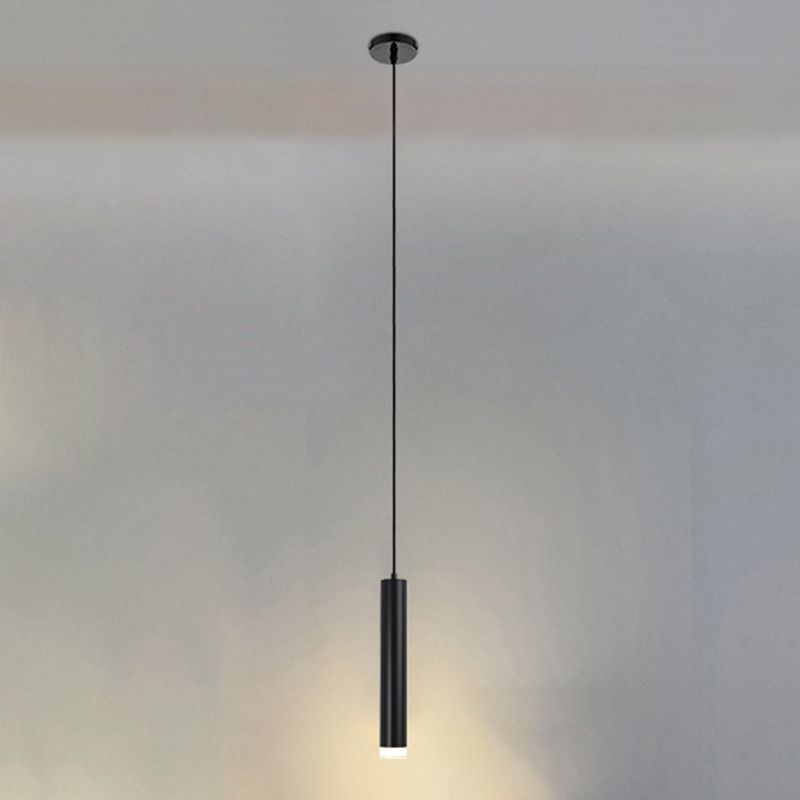 Nordic Style Metal Pendant Light Cylinder Shape Hanging Pendant for Bedroom