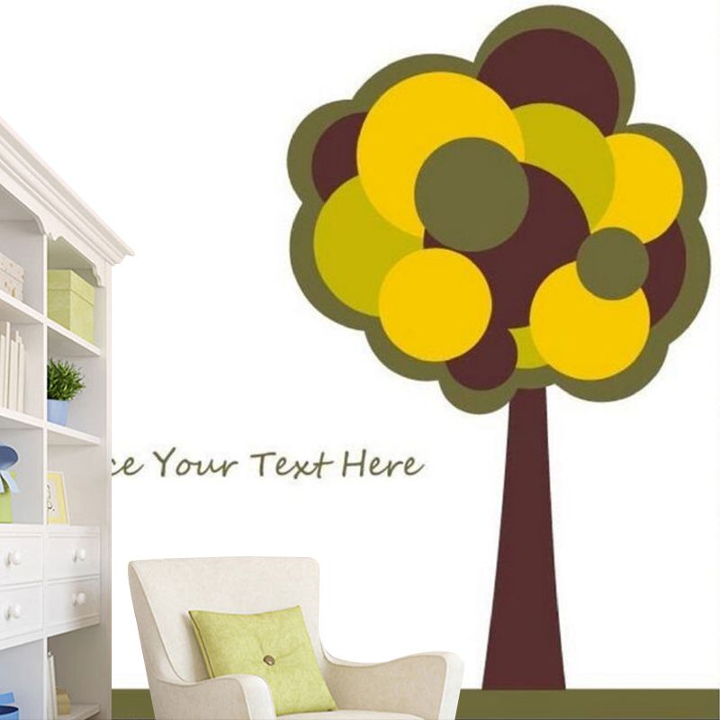 Yellow and Brown Kids Murals Extra Large Tall Tree Wall Covering for Accent Wall