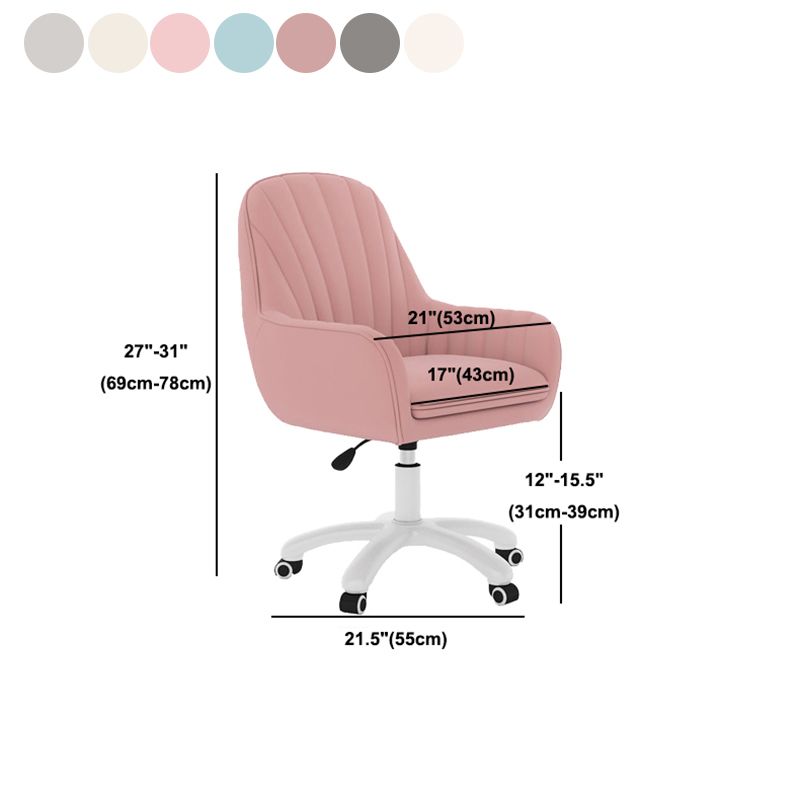 Upholstered Computer Desk Chair with Wheels Modern Office Chair with Nylon Base