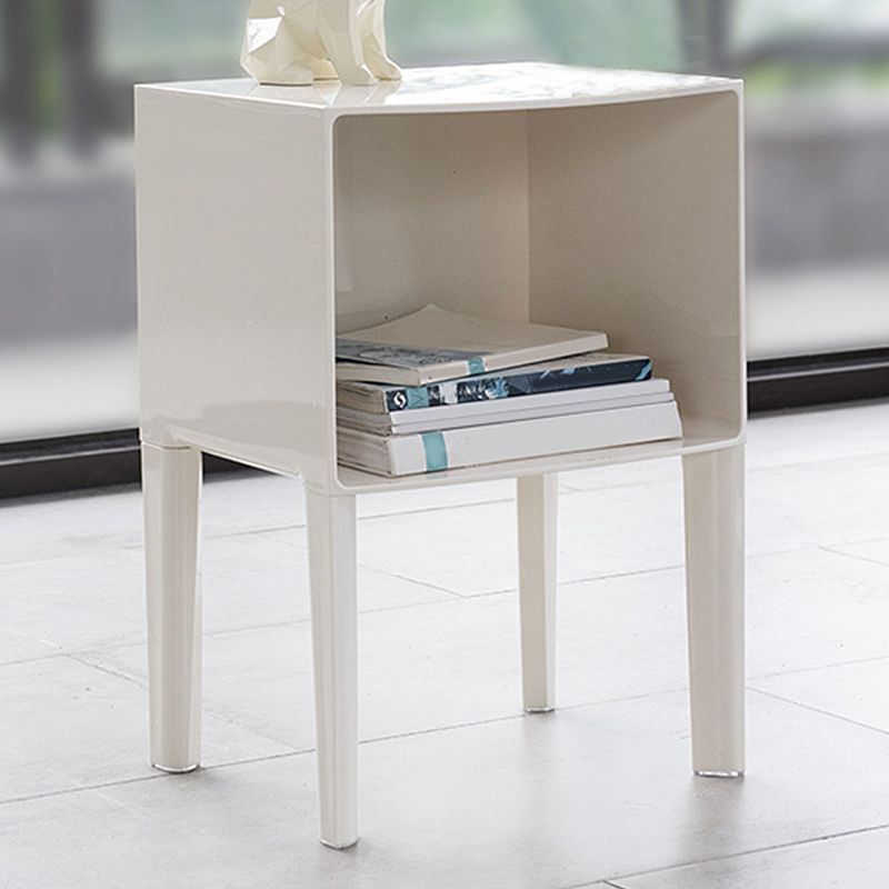 Modern Bed Cabinet Acrylic Open Storage Legs Included Bed Nightstand