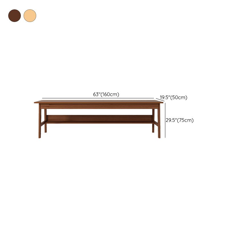 Contemporary Engineered Wood Writing Desk H-Shape Office Desk with Wood Legs