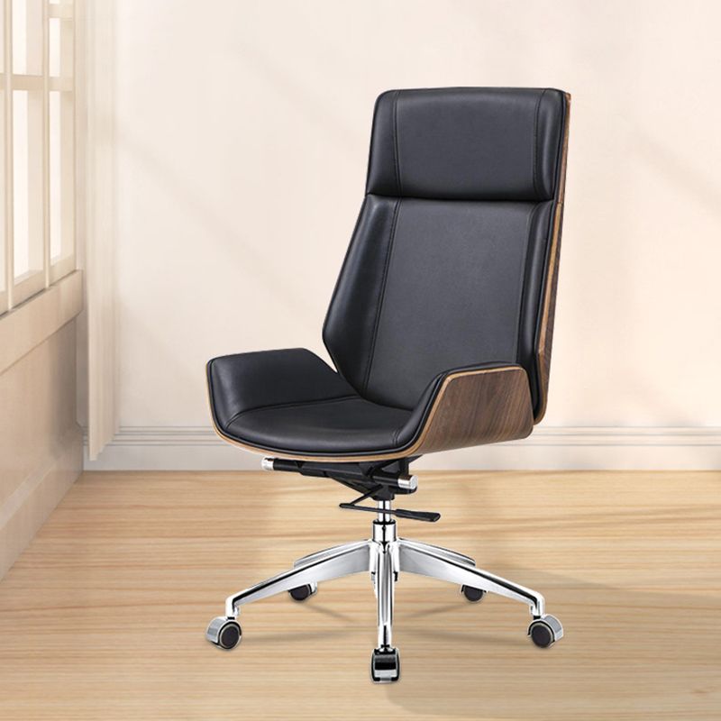 Armless Office Chair with Chrome Metal Frame Modern Computer Desk Chair