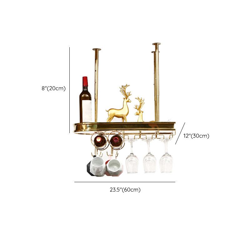 Modern Hanging Wine Rack Holder Stainless Steel Wine Rack in Gold