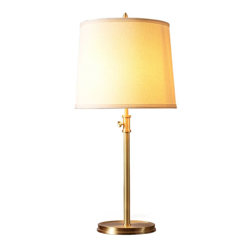 Gold Tapered Shape Nightstand Lamp Simplicity 1-Light Fabric Adjustable Table Light