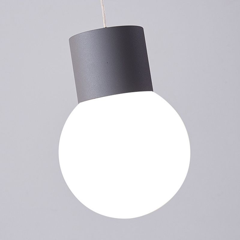 Glass Ball Pendant Lamp Macaron 1 Bulb Multi Colored Hanging Light for Restaurant Bedroom