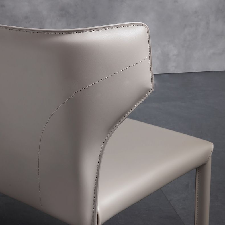 Armless Dining Chairs Modern Leather Wingback Side Chairs for Dining Room