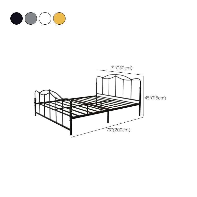 Metal Open Frame Platform Bed Minimalist Iron Bed Frame - 45.3" H