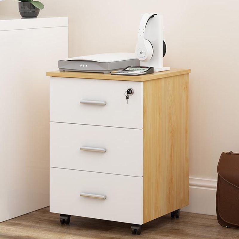 Modern Cabinet Wood Locking Drawers Filing Cabinet with Wheels for Office