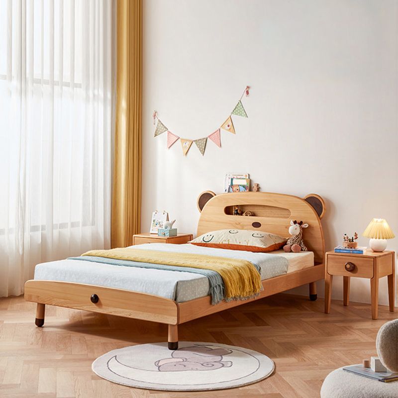 No Theme Standard Bed Modern Solid Wood Kids Bed with Headboard