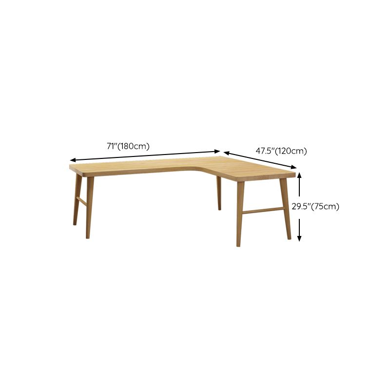 Contemporary 29.53" Tall Office Desk Solid Wood Natural Writing Desk