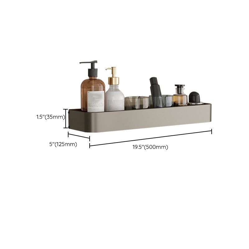 Contemporary Aluminum Bathroom Accessory Set Gray Bath Shelf