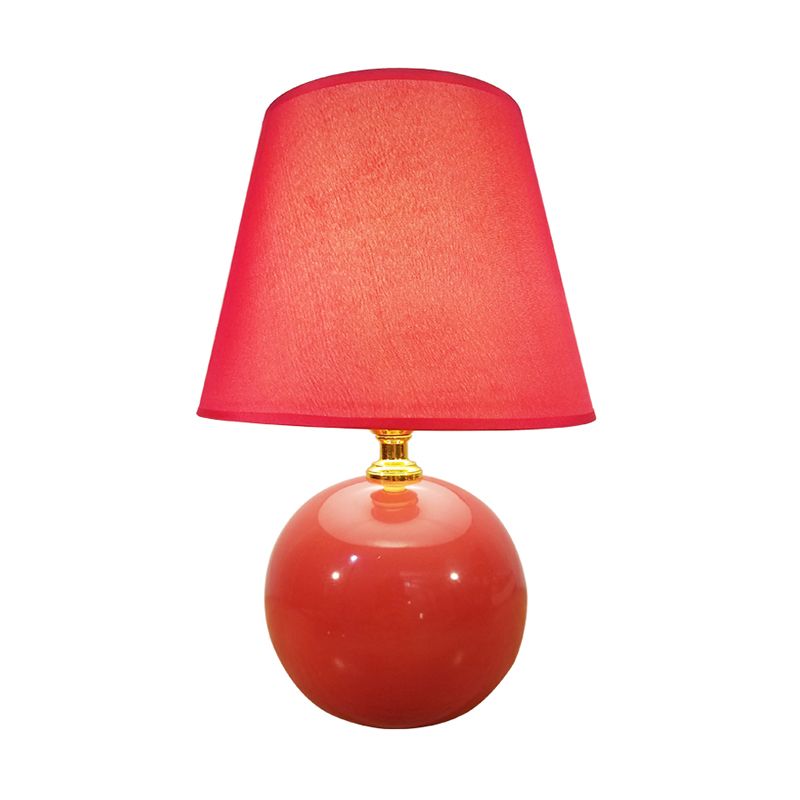 Large tâche d'épluche lumière moderniste tissu 1 tête rouge petite lampe de bureau avec base en céramique, 8 "/ 9" de large