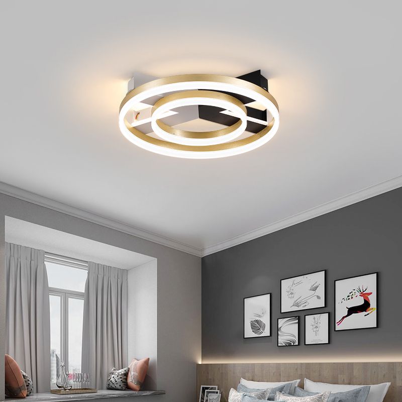 4-Light LED Flush Mounted Ceiling Lights Simplicity Lighting Fixture for Bedroom