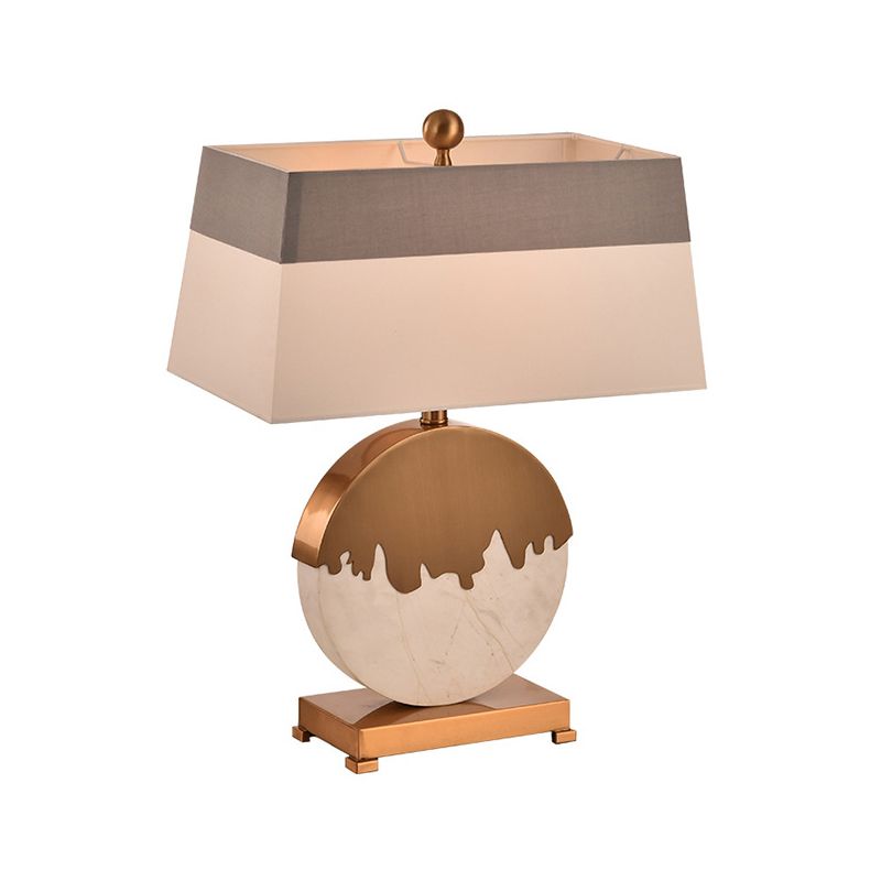 1 Head Bedroom Task Lighting Modern Gold Nightstand Lamp with Pagoda Fabric Shade