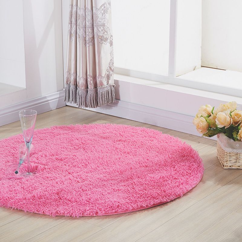 Multi Colored Comfort Rug Polypropylene Solid Color Carpet Non-Slip Backing Pet Friendly Washable Rug for Bedroom