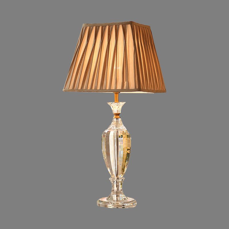 Vase a forma di scrivania Luce contemporanea Cristallo chiaro 1 lampada da tavolo notturna in beige