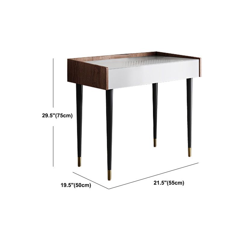 Contemporary Marble Office Desk Parsons With Metal Legs Writing Desk