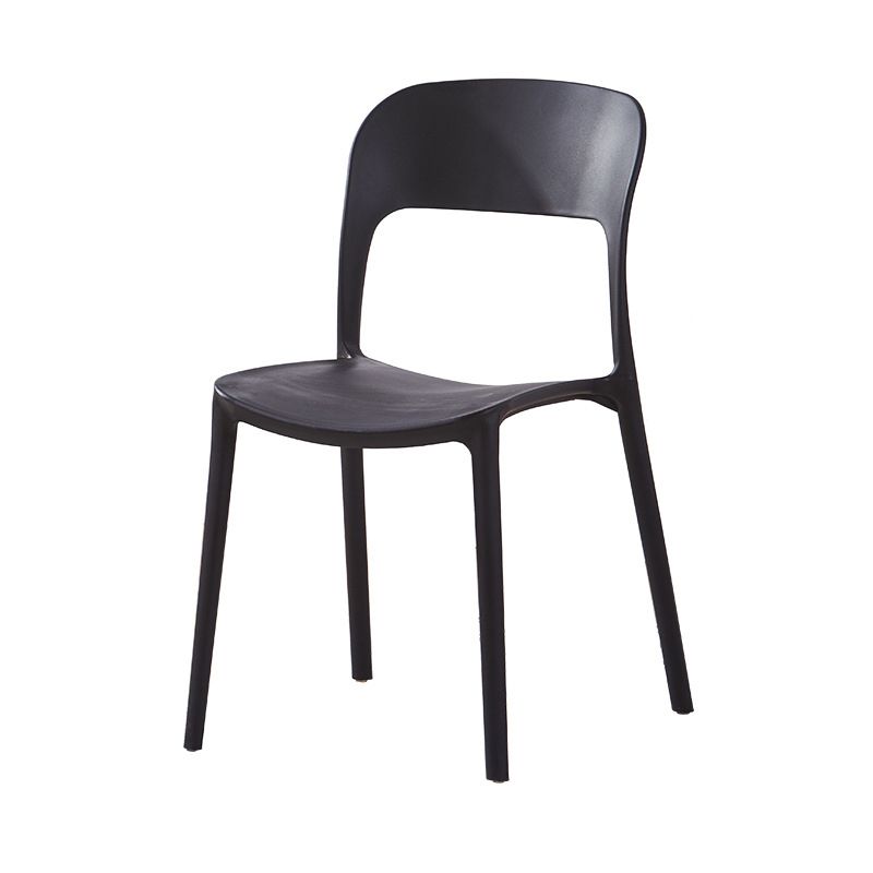 Glam Style Open Back Chair Plastic Stackable Dining Chair for Indoor