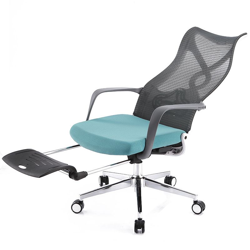 Fixed Arms Desk Chair Microfiber Desk High Back Chair Swivel Ergonomic