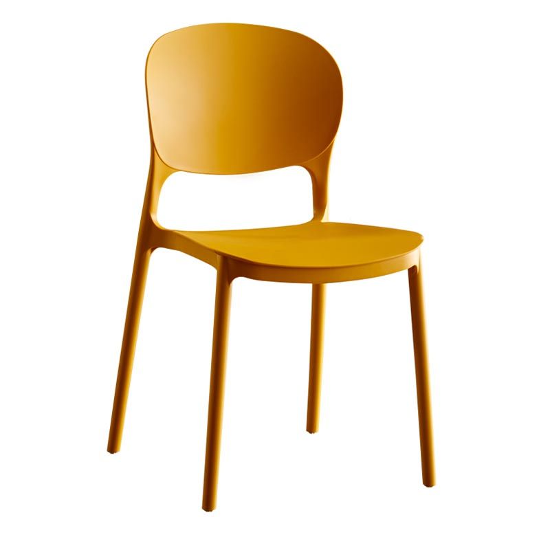 Glam Plastic Side Chair Stacking Open Back Dining Side Chair