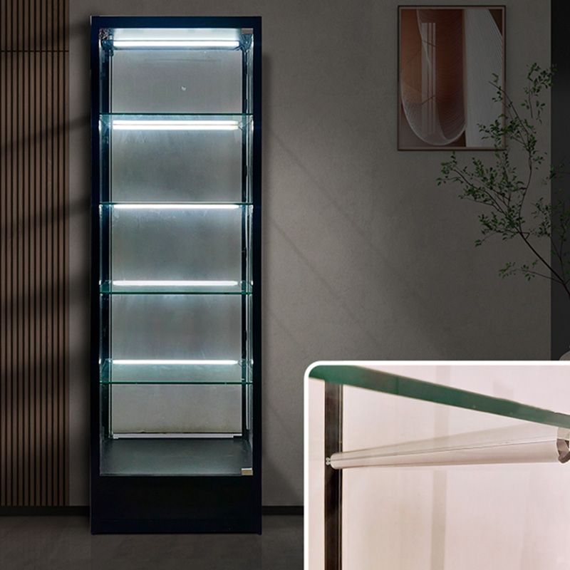 Modern Curio Cabinets Glass Display Cabinet with Locking Doors