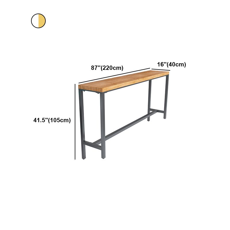 Modern Style Bar Table Solid Wood and Iron Coffee Shop Bar Table