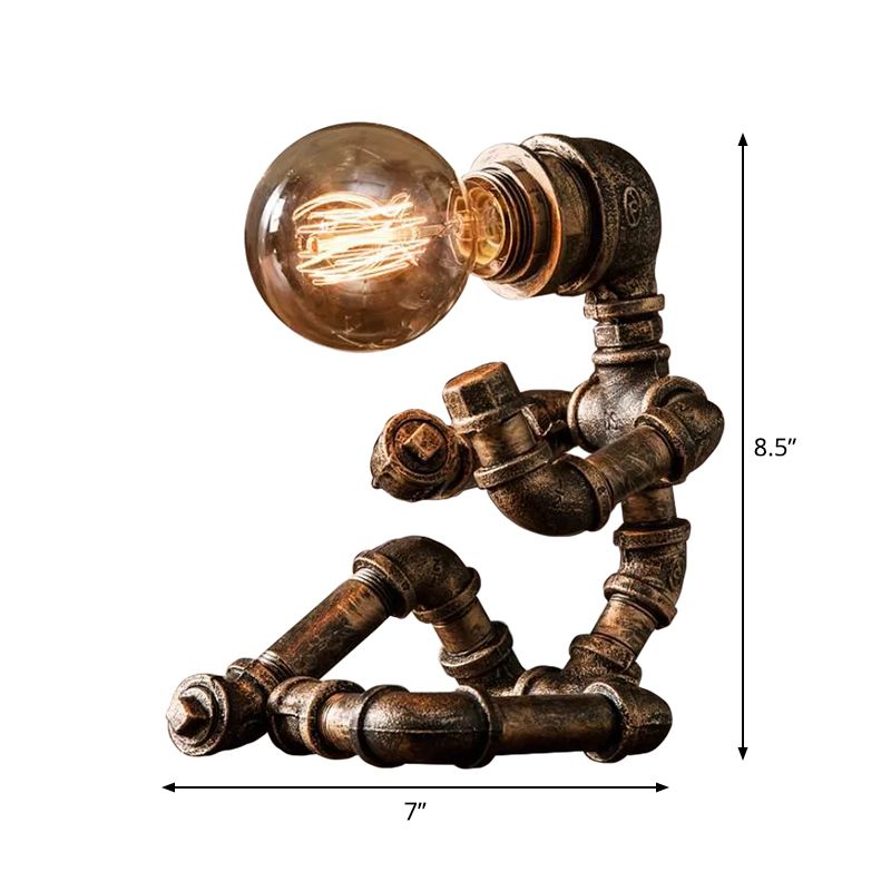 Bronze Ein-Bulb-Tischlager-Lagerhause-Eisen-Eisen-Eisen 3-Leg/4-Leg/Sitting-Roboter Nachttisch-Lampe mit/ohne Käfigschutz