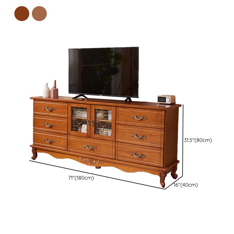 Traditional TV Console Enclosed Storage TV Media Console with Drawers