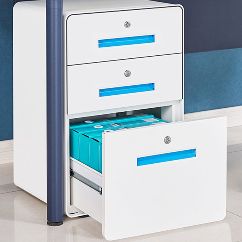 Vertical Filing Cabinet Contemporary Metal Fire-Resistant File Cabinet with Drawers