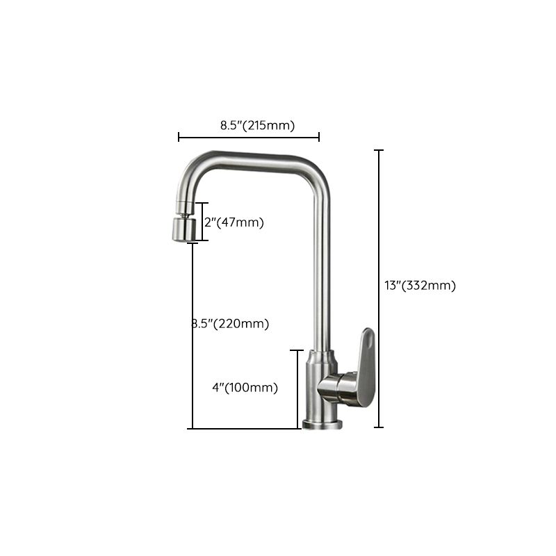 Stainless Steel Kitchen Faucet High Arch Standard Kitchen Faucet with No Sensor