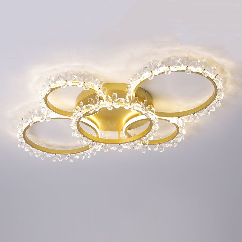 Modern Round Ceiling Light Fixture Metal Multiple-Light Ceiling Light