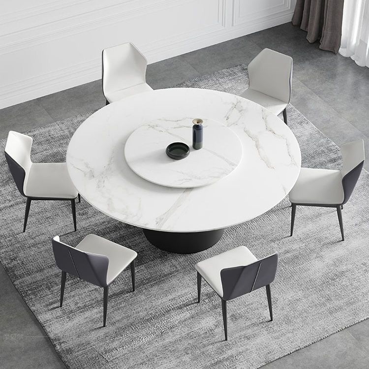 Round Standard Height Dining Table Contemporary Stone Top Dining Table