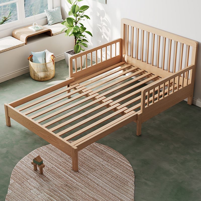 Upholstered Folding Slat Bed in Natural Solid Wood Daybed with Mattress