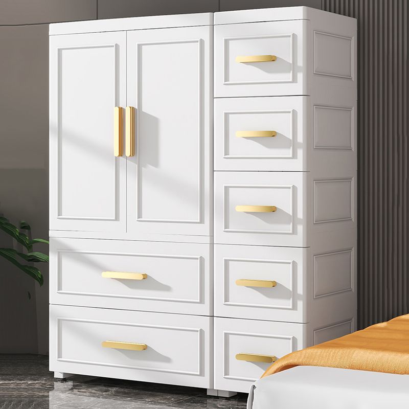 Contemporary Plastic Armoire Cabinet Bedroom Youth Armoire with wheels