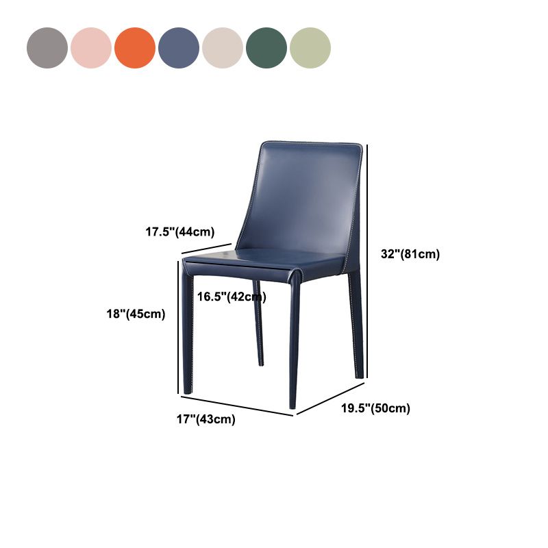 Upholstered Side Chair Leather Armless Dining Chair for Dining Room