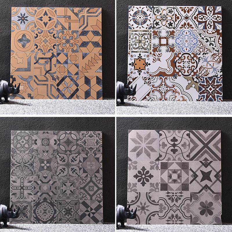 Morocco Square Tile Flower Pattern Singular Tile for Bathroom